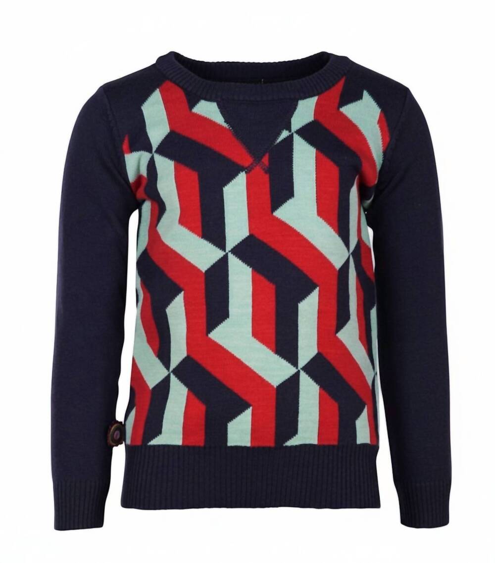 NEW 4FUNKYFLAVOURS kids my system knitted sweater in blue